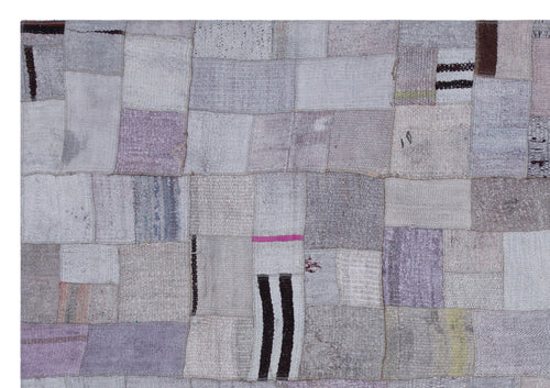 Teselya Mor Patchwork Yün El Dokuma Halısı 162 x 230 Apex Unique