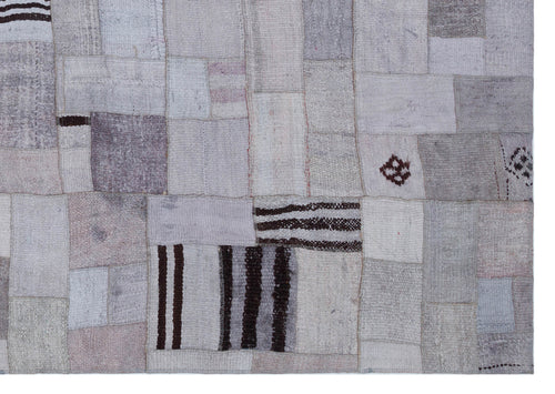 Teselya Mor Patchwork Yün El Dokuma Halısı 161 x 230 Apex Unique