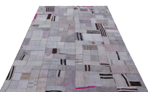 Teselya Mor Patchwork Yün El Dokuma Halısı 162 x 230 Apex Unique