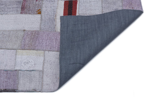 Teselya Mor Patchwork Yün El Dokuma Halısı 160 x 230 Apex Unique