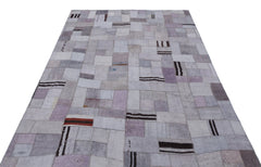 Teselya Mor Patchwork Yün El Dokuma Halısı 160 x 230 Apex Unique