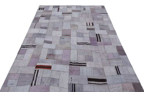 Teselya Mor Patchwork Yün El Dokuma Halısı 160 x 230 Apex Unique