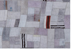 Teselya Mor Patchwork Yün El Dokuma Halısı 160 x 230 Apex Unique