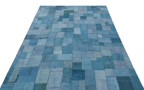 Teselya Mavi Patchwork Yün El Dokuma Halısı 160 x 230 Apex Unique
