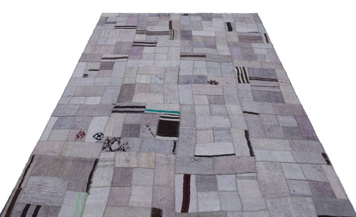 Teselya Mor Patchwork Yün El Dokuma Halısı 170 x 237 Apex Unique