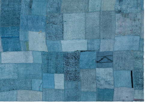 Teselya Mavi Patchwork Yün El Dokuma Halısı 160 x 225 Apex Unique