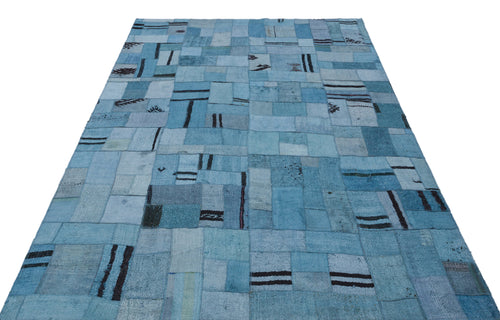 Teselya Turkuaz Patchwork Yün El Dokuma Halısı 161 x 227 Apex Unique