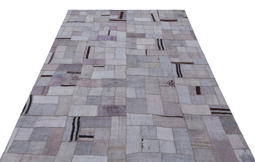 Teselya Mavi Patchwork Yün El Dokuma Halısı 161 x 230 Apex Unique