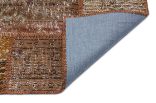 Iskece Kahverengi Eskitme Yün El Dokuma Halısı 120 x 180 Apex Unique