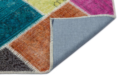 Iskece Bej Patchwork Yün El Dokuma Halısı 160 x 230 Apex Unique