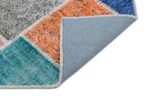 Iskece Bej Patchwork Yün El Dokuma Halısı 080 x 150 Apex Unique