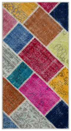 Iskece Bej Patchwork Yün El Dokuma Halısı 080 x 150 Apex Unique