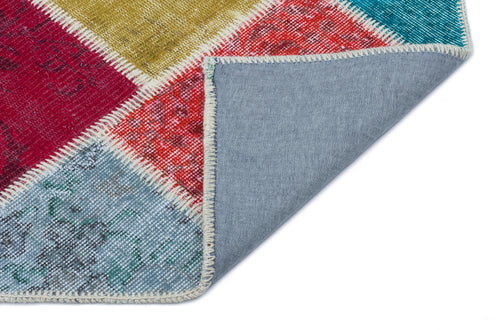 Iskece Bej Patchwork Yün El Dokuma Halısı 080 x 150 Apex Unique