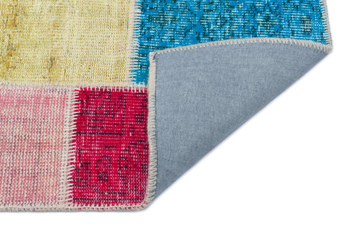 Iskece Bej Patchwork Yün El Dokuma Halısı 080 x 150 Apex Unique