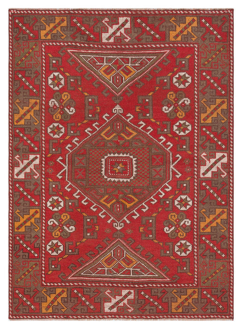 Kavala Kırmızı Klasik Yün El Dokuma Halısı 124 x 167 Apex Unique