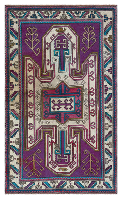 Kavala Mor Klasik Yün El Dokuma Halısı 125 x 200 Apex Unique