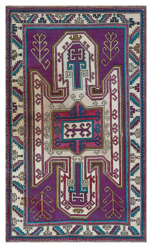 Kavala Mor Klasik Yün El Dokuma Halısı 125 x 200 Apex Unique