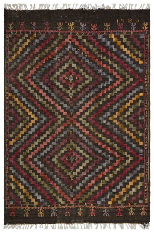 Girit Bej Çizgili Yün El Dokuma Halısı 181 x 266 Apex Unique