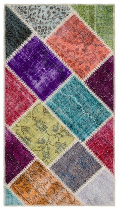 Iskece Bej Patchwork Yün El Dokuma Halısı 082 x 150 Apex Unique