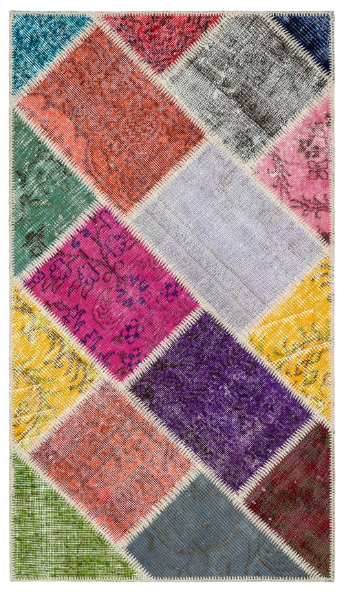 Iskece Bej Patchwork Yün El Dokuma Halısı 082 x 146 Apex Unique