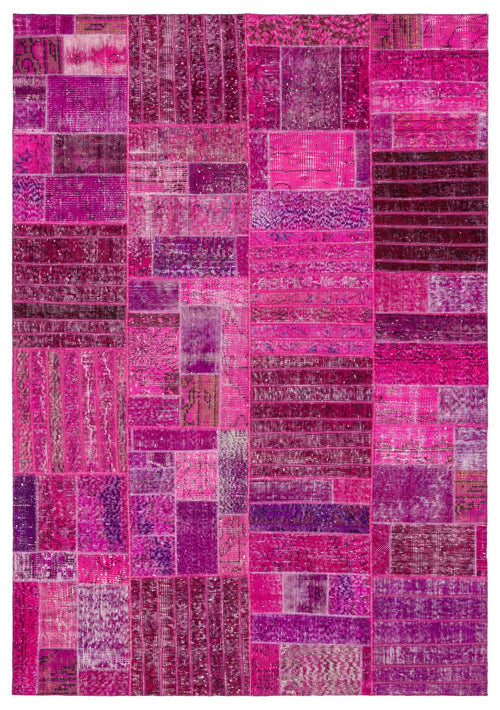 Iskece Pembe Eskitme Yün El Dokuma Halısı 159 x 227 Apex Unique