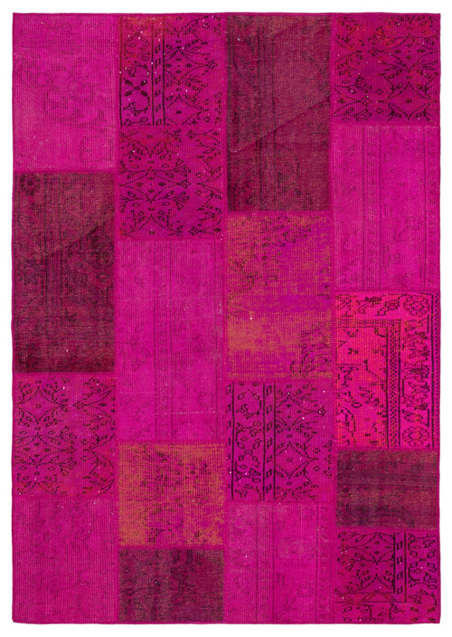 Iskece Pembe Eskitme Yün El Dokuma Halısı 162 x 230 Apex Unique