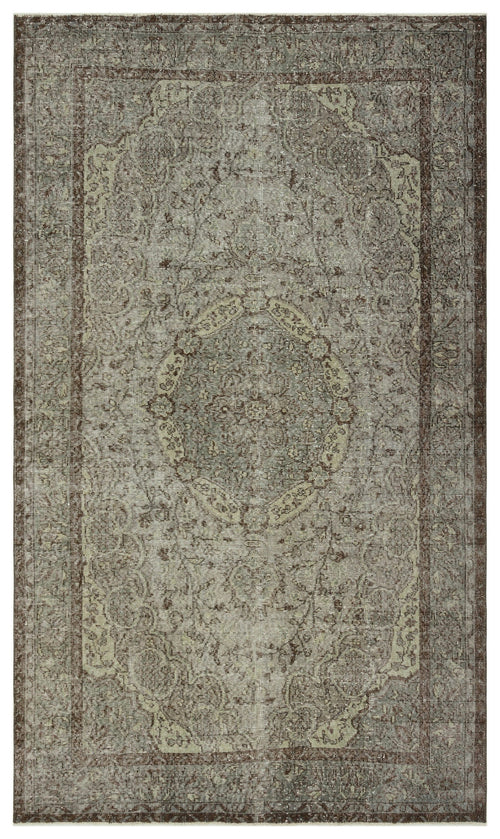 Atina Gri Eskitme Yün El Dokuma Halısı 168 x 272 Apex Unique