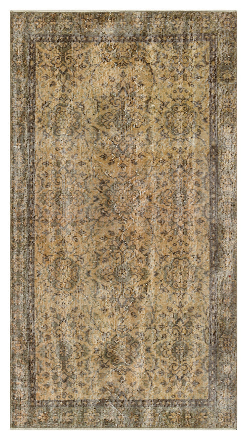Atina Bej Eskitme Yün El Dokuma Halısı 110 x 200 Apex Unique