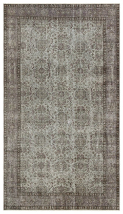 Atina Gri Eskitme Yün El Dokuma Halısı 162 x 285 Apex Unique