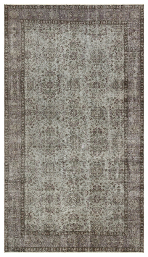 Atina Gri Eskitme Yün El Dokuma Halısı 162 x 285 Apex Unique