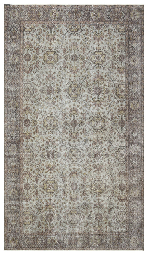 Atina Gri Eskitme Yün El Dokuma Halısı 162 x 287 Apex Unique
