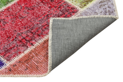 Iskece Bej Patchwork Yün El Dokuma Halısı 125 x 181 Apex Unique
