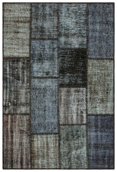 Iskece Gri Eskitme Yün El Dokuma Halısı 122 x 180 Apex Unique