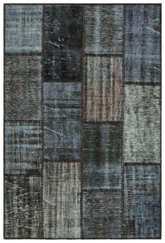 Iskece Gri Eskitme Yün El Dokuma Halısı 122 x 179 Apex Unique