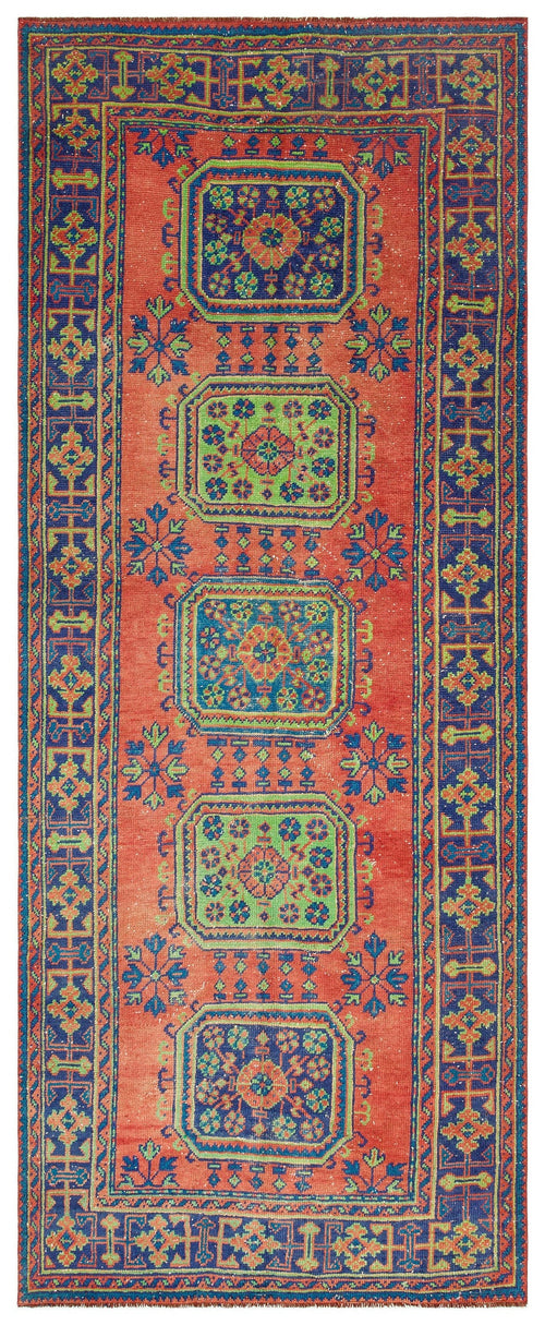 Kavala Kırmızı Klasik Yün El Dokuma Halısı 141 x 347 Apex Unique