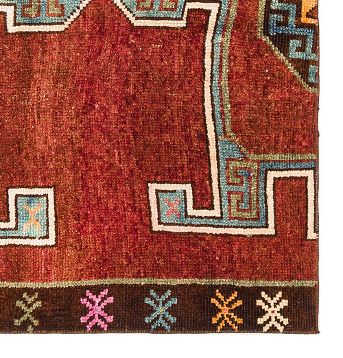 Kavala Kırmızı Klasik Yün El Dokuma Halısı 131 x 125 Apex Unique