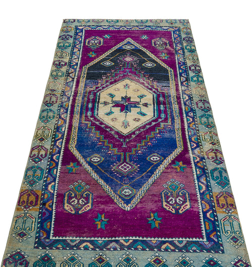 Kavala Mavi Klasik Yün El Dokuma Halısı 095 x 200 Apex Unique