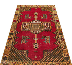 Kavala Kırmızı Klasik Yün El Dokuma Halısı 102 x 165 Apex Unique