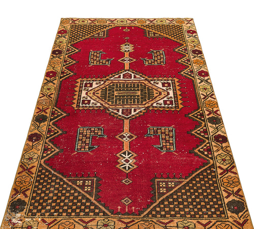 Kavala Kırmızı Klasik Yün El Dokuma Halısı 102 x 165 Apex Unique