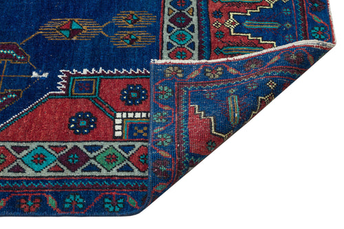 Kavala Mavi Klasik Yün El Dokuma Halısı 138 x 302 Apex Unique