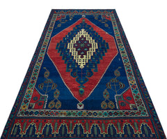 Kavala Mavi Klasik Yün El Dokuma Halısı 138 x 302 Apex Unique