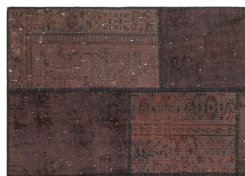 Iskece Kahverengi Eskitme Yün El Dokuma Halısı 161 x 230 Apex Unique
