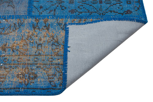Iskece Mavi Eskitme Yün El Dokuma Halısı 162 x 234 Apex Unique