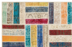 Iskece Bej Patchwork Yün El Dokuma Halısı 162 x 244 Apex Unique
