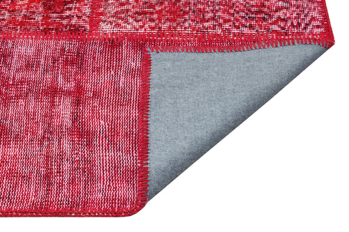 Iskece Kırmızı Eskitme Yün El Dokuma Halısı 161 x 229 Apex Unique