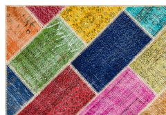 Iskece Bej Patchwork Yün El Dokuma Halısı 160 x 234 Apex Unique