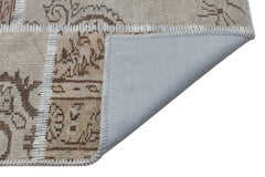 Iskece Kahverengi Eskitme Yün El Dokuma Halısı 161 x 232 Apex Unique
