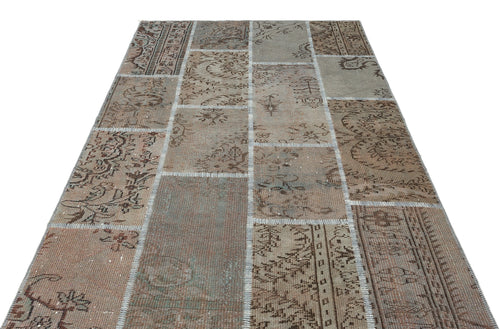 Iskece Kahverengi Eskitme Yün El Dokuma Halısı 161 x 232 Apex Unique