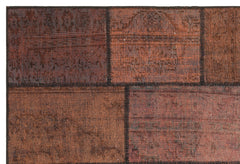 Iskece Kahverengi Eskitme Yün El Dokuma Halısı 159 x 232 Apex Unique
