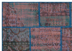 Iskece Mavi Eskitme Yün El Dokuma Halısı 162 x 231 Apex Unique